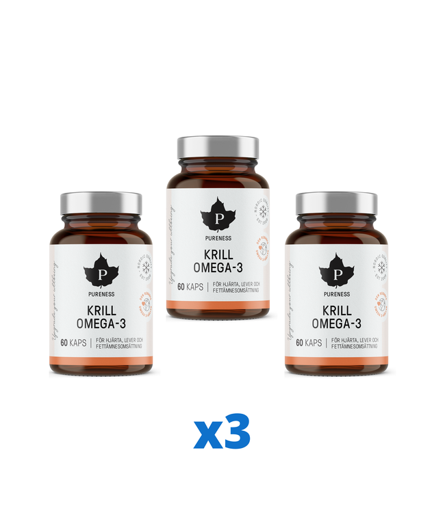 3 x Pureness Krill Omega-3, 60 kapslar