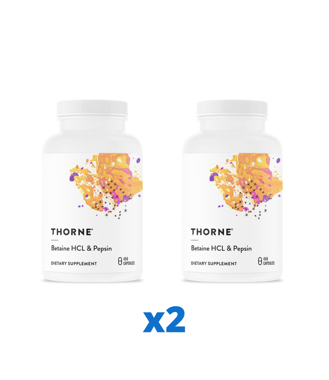 2 x Thorne Betaine HCl & Pepsin, 450 kapslar