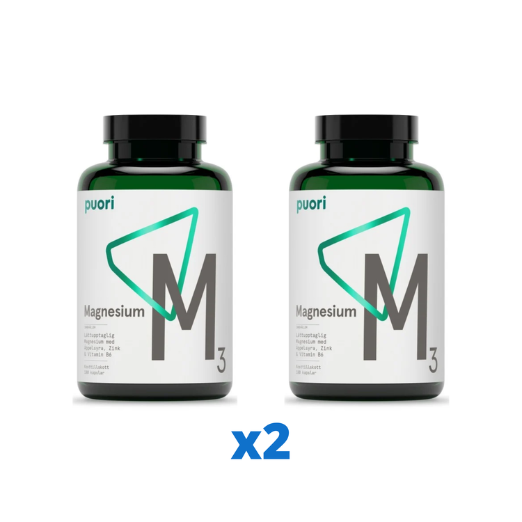 2 x Puori M3 Magnesium & Zink, 180 kapslar