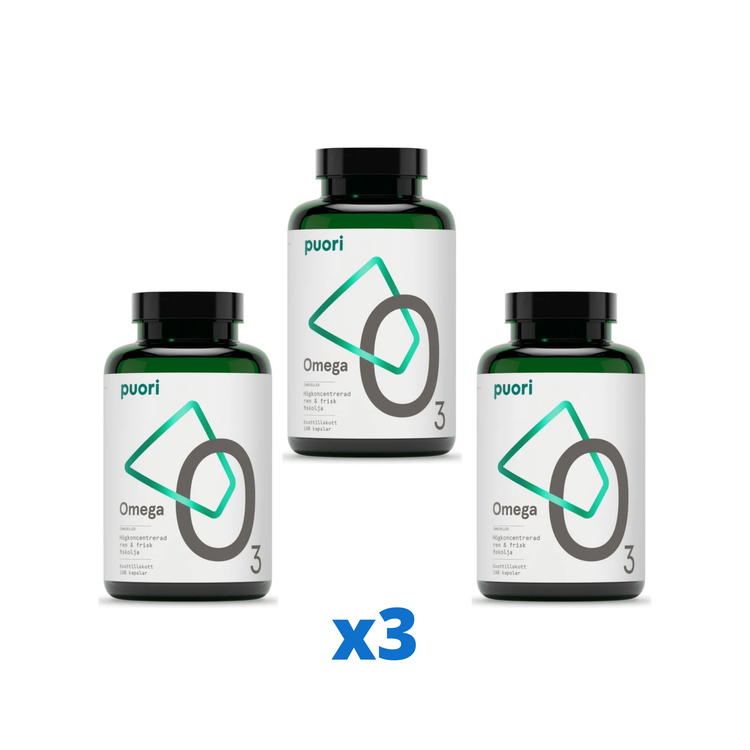 3 x Puori O3 Omega-3 180 kapslar