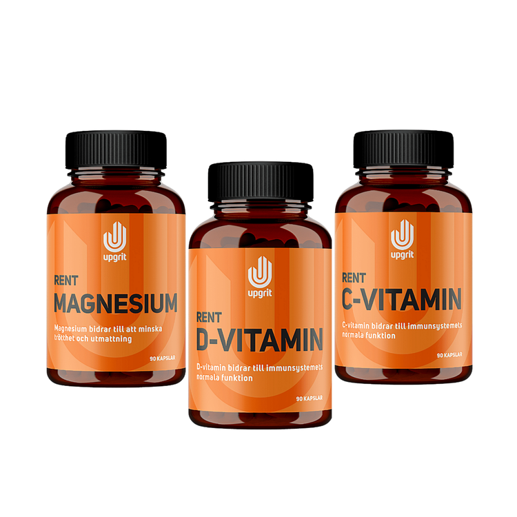 Upgrit Lyckopaketet - Rent Magnesium + C-vitamin + D-vitamin