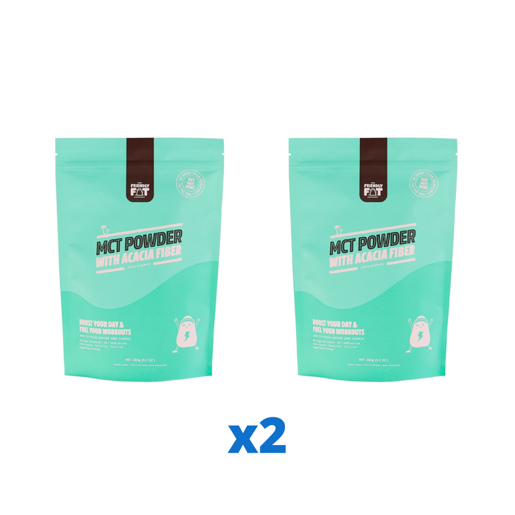 2 x The Friendly Fat Company C8 MCT Powder with Acacia Fiber, 260g