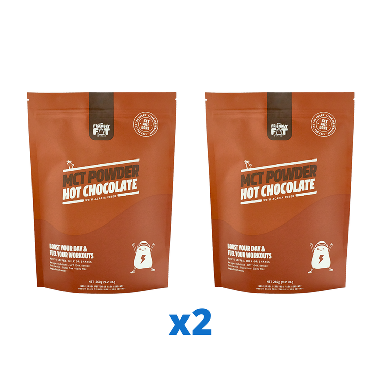 2 x The Friendly Fat Company C8 MCT-pulver med chokladsmak, 260g