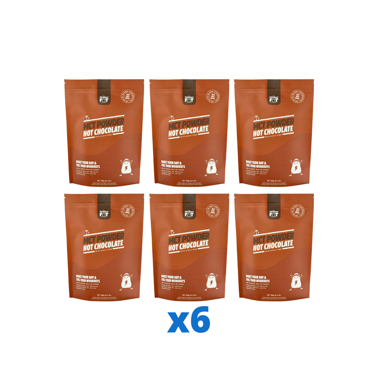 6 x The Friendly Fat Company C8 MCT-pulver med chokladsmak, 260g