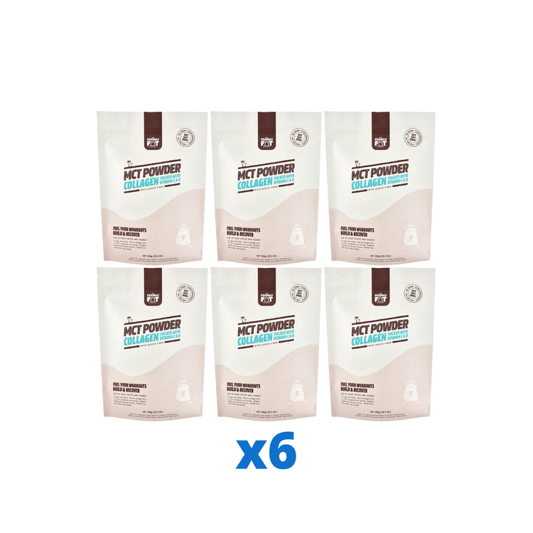 6 x The Friendly Fat Company MCT Powder Collagen, 300g + Vitamin C & D 300 g