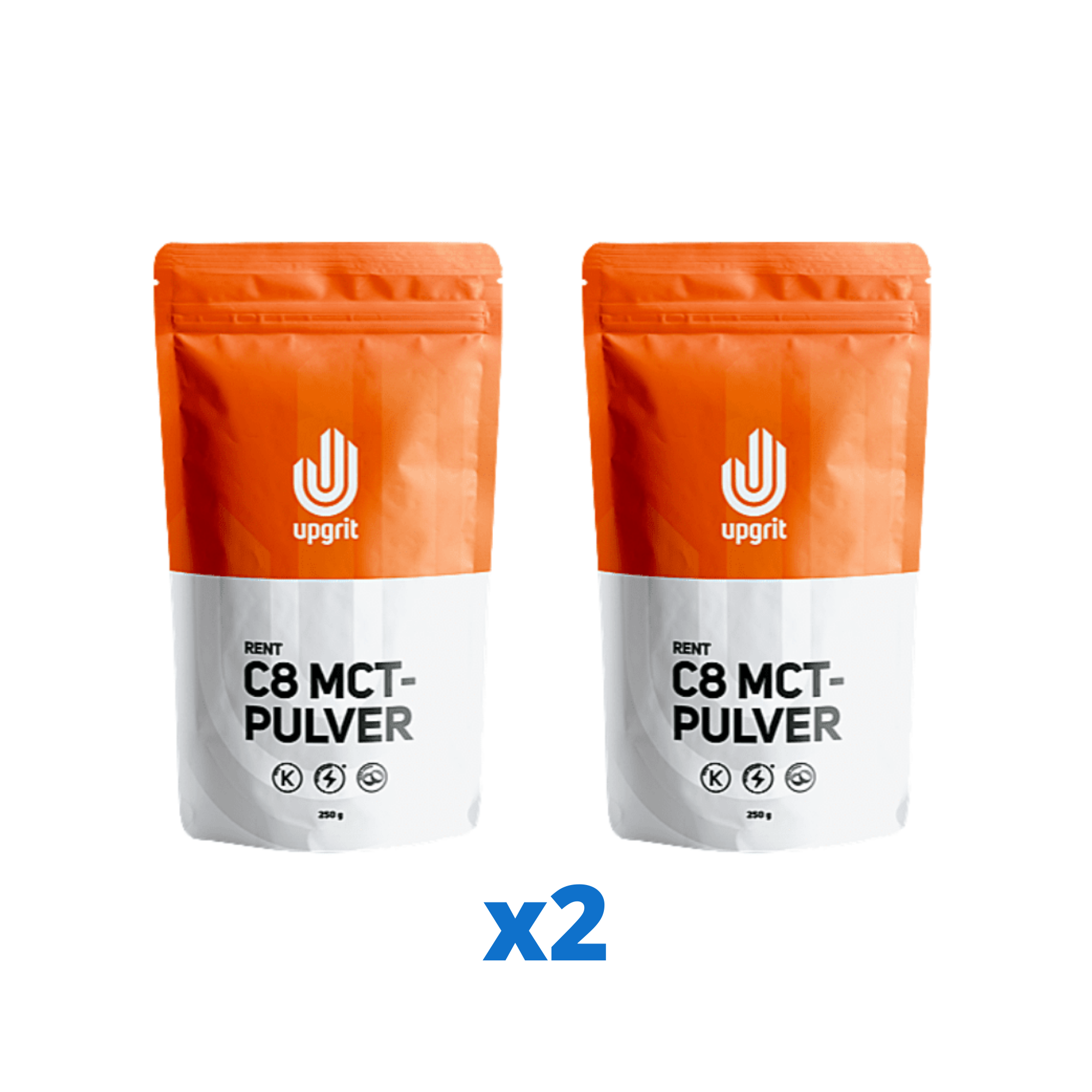 2 x Upgrit Rent C8 MCT-pulver, 250g