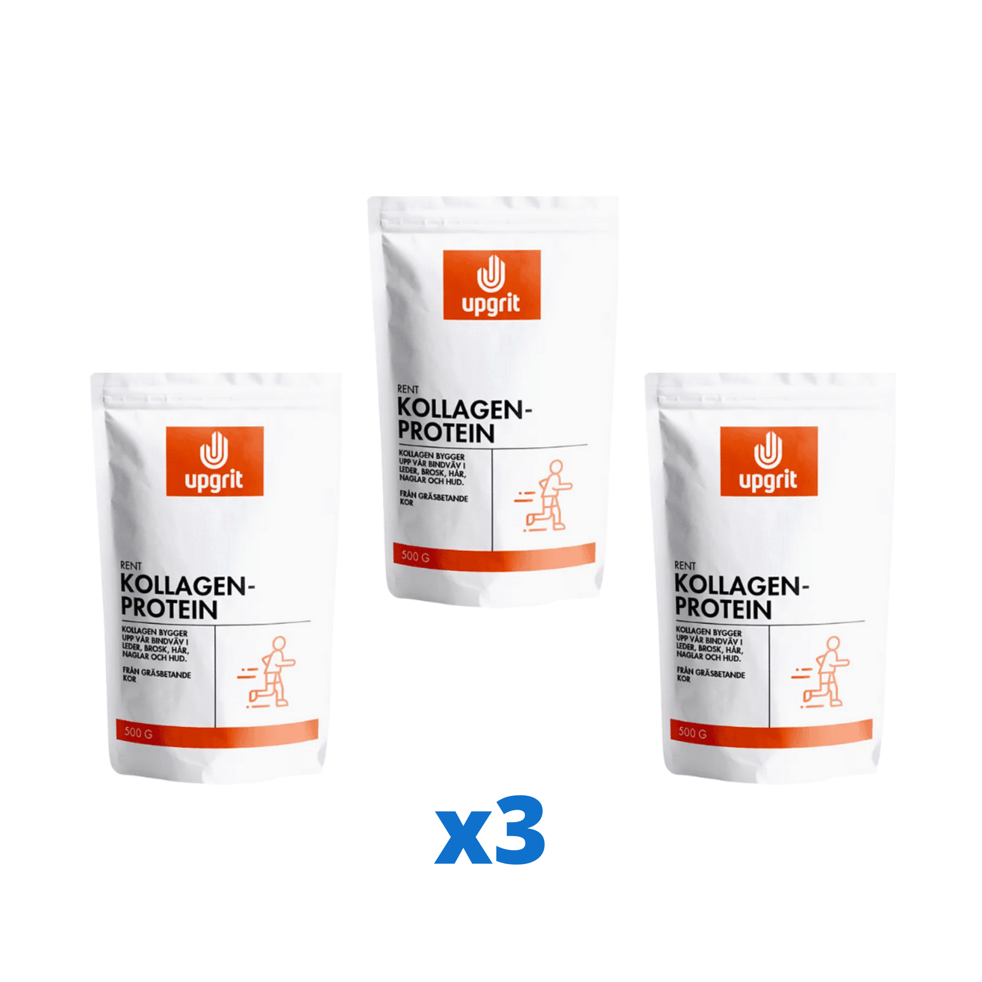 3 x Upgrit Kollagenprotein, 500 g