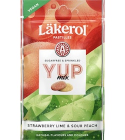 Läkerol Yup Mix Sour Peach & Strawberry Lime, 30g