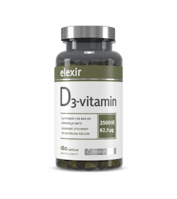 Elexir D3-vitamin 2500IE, 180 kapslar