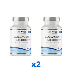2 x re-fresh Collagen Hyaluron Plus, 120 kapslar