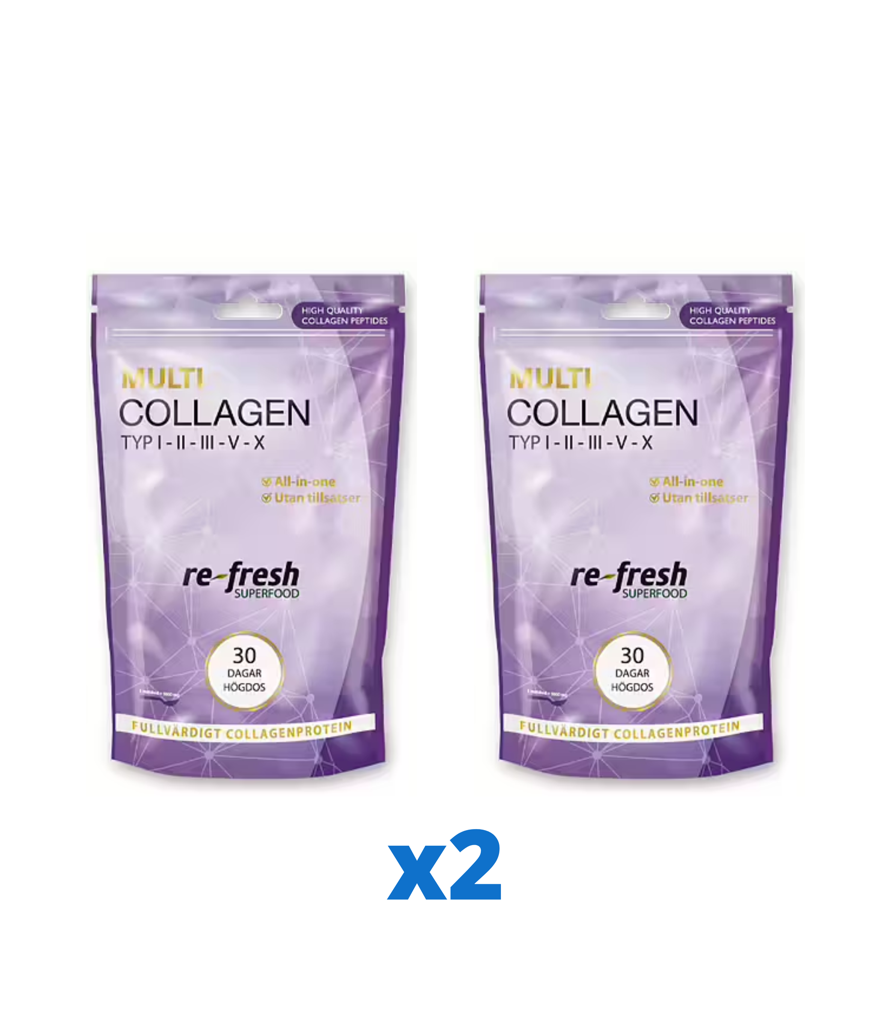 2 x re-fresh Multi Collagen, 150g