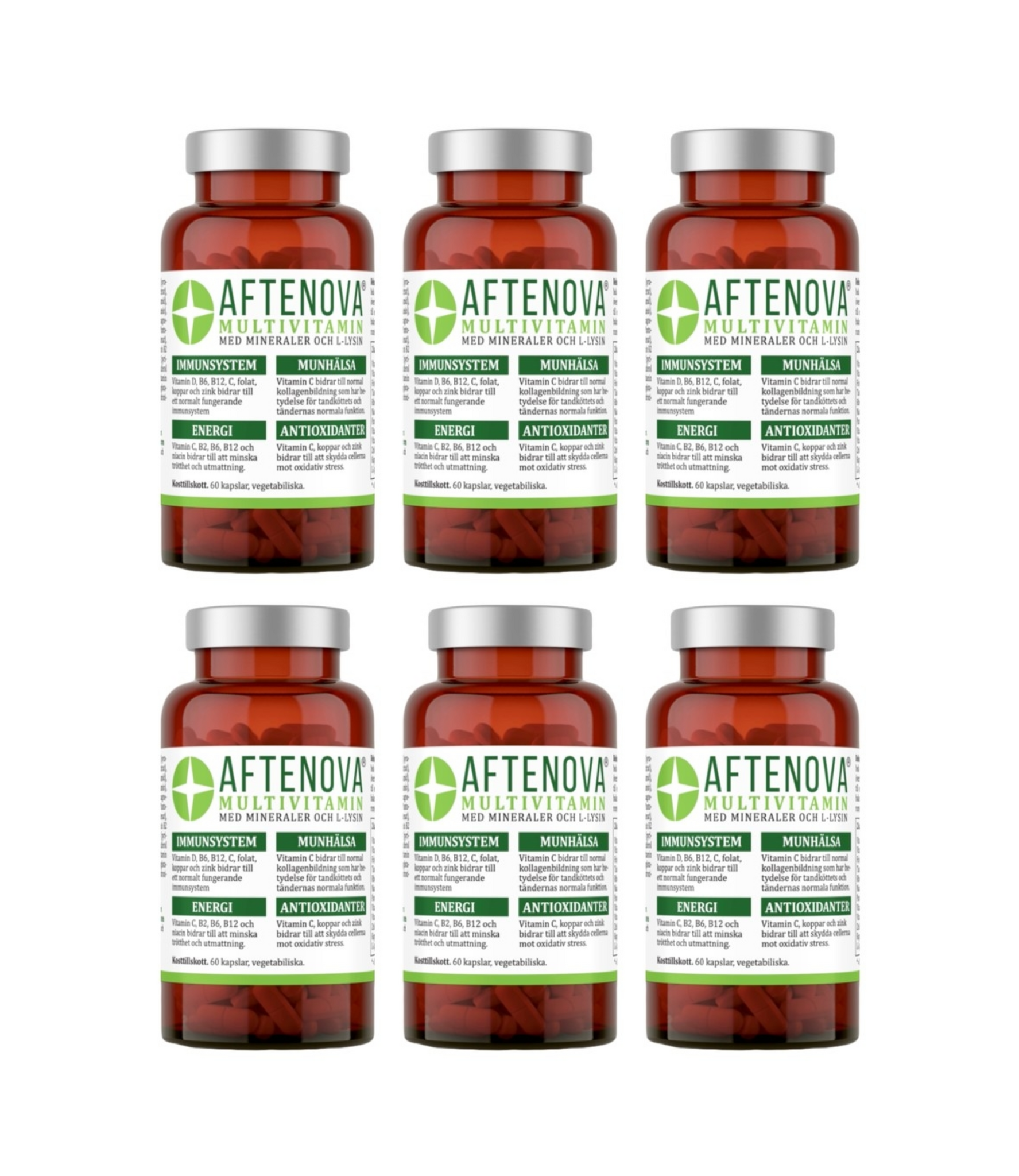 6 x AfteNova Multivitamin, 60 kapslar