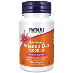 NOW Vitamin D-3 5000IU, 120 kapslar