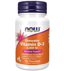 NOW Vitamin D-3 5000IU, 120 sugtabletter