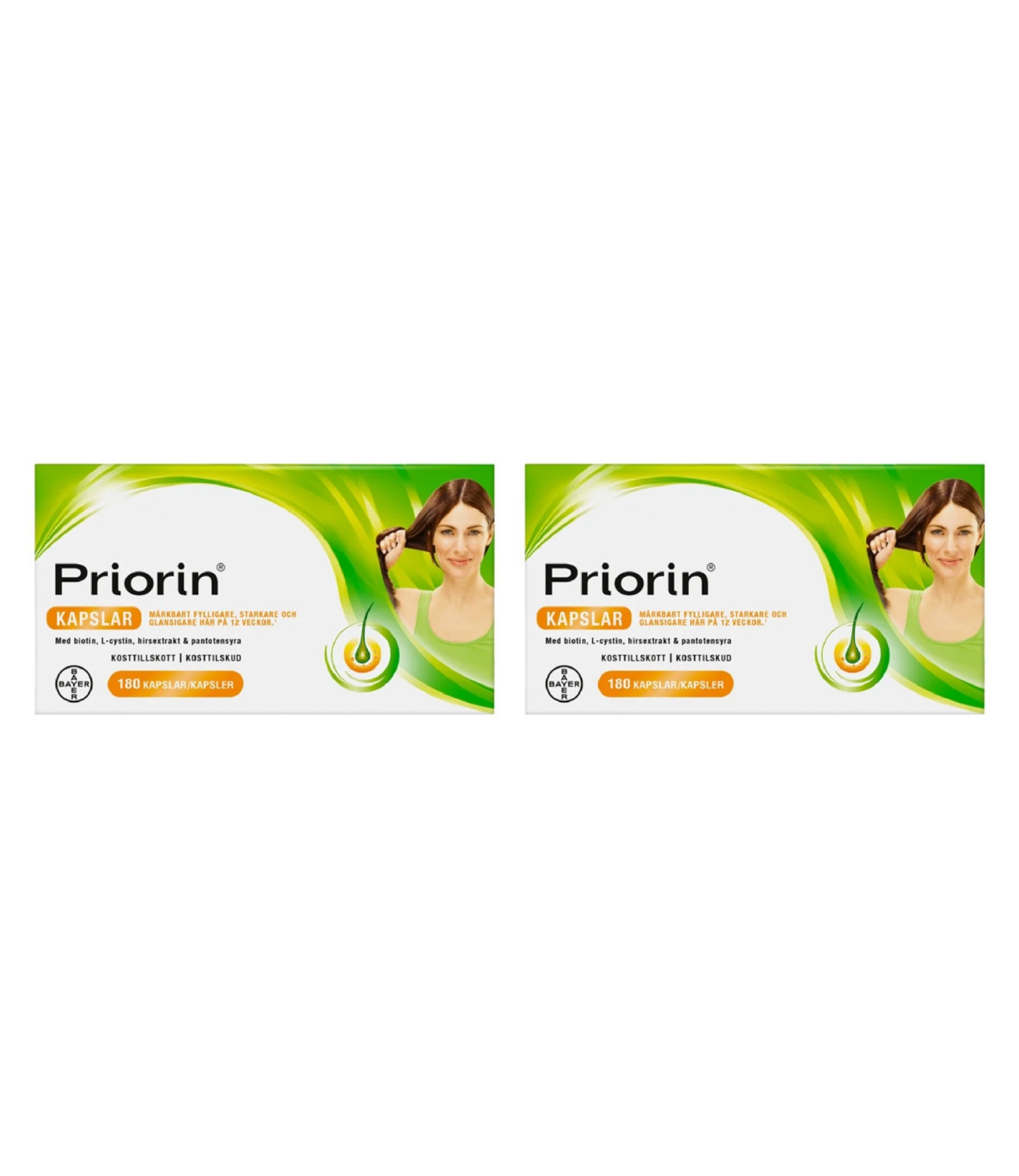 2 x Priorin, 180 kapslar