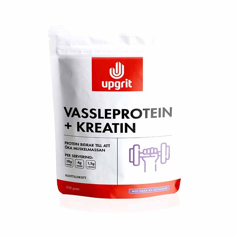 Upgrit Vassleprotein + Kreatin, Skogsbär, 1100g