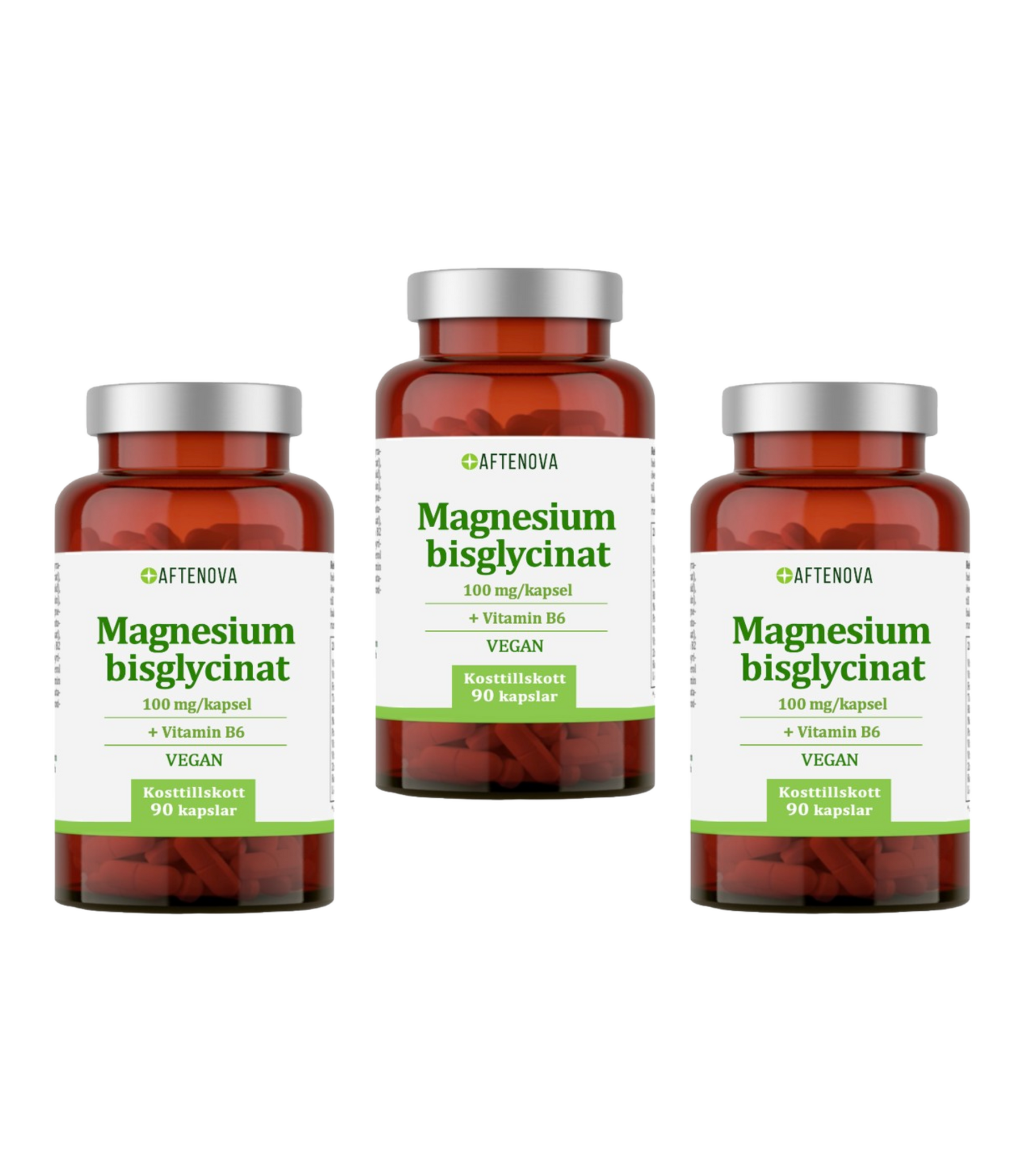 3 x AfteNova Magnesiumbisglycinate, 90 kapslar