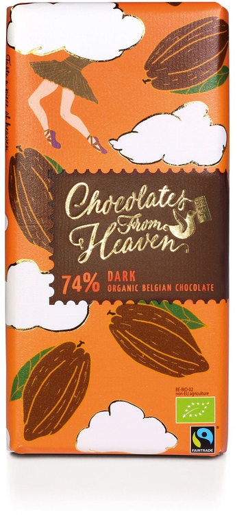 Chocolates from Heaven, 74 % Mörk choklad, Fairtrade & Ekologisk