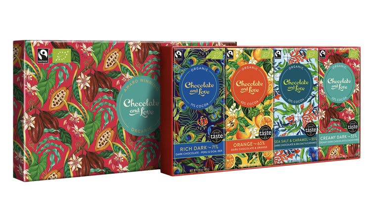Chocolate & Love - Gift box med 4 chokladkakor