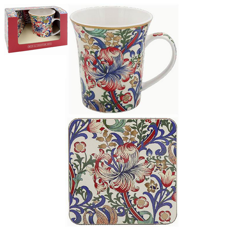 William Morris New Golden Lily - Presentset mugg & coaster