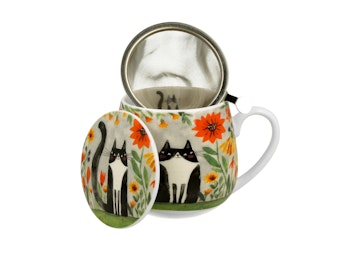 Mugg med tesil och lock, Katt