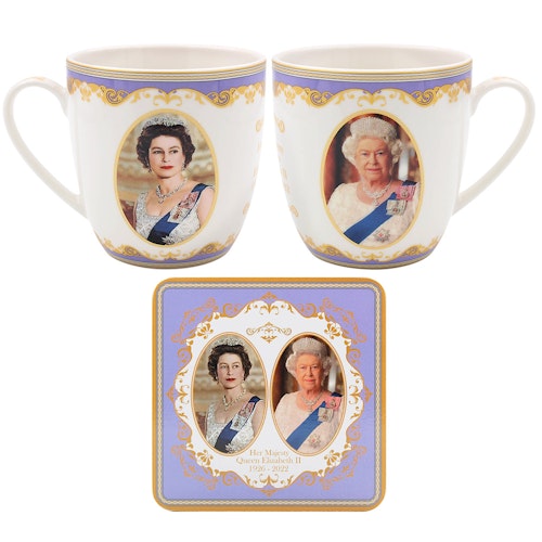 HM Queen Elisabeth II Mugg & Coaster
