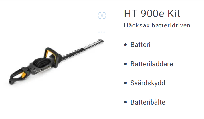 Stiga HT 900e Kit Häcksax batteridriven