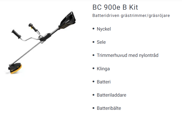 Stiga BC 900e B Kit Batteridriven grästrimmer/gräsröjare