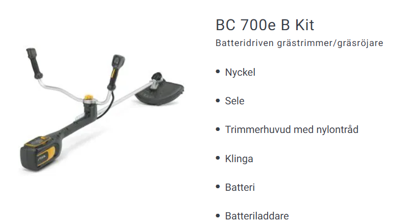 Stiga BC BC 700e B Kit Batteridriven grästrimmer/gräsröjare