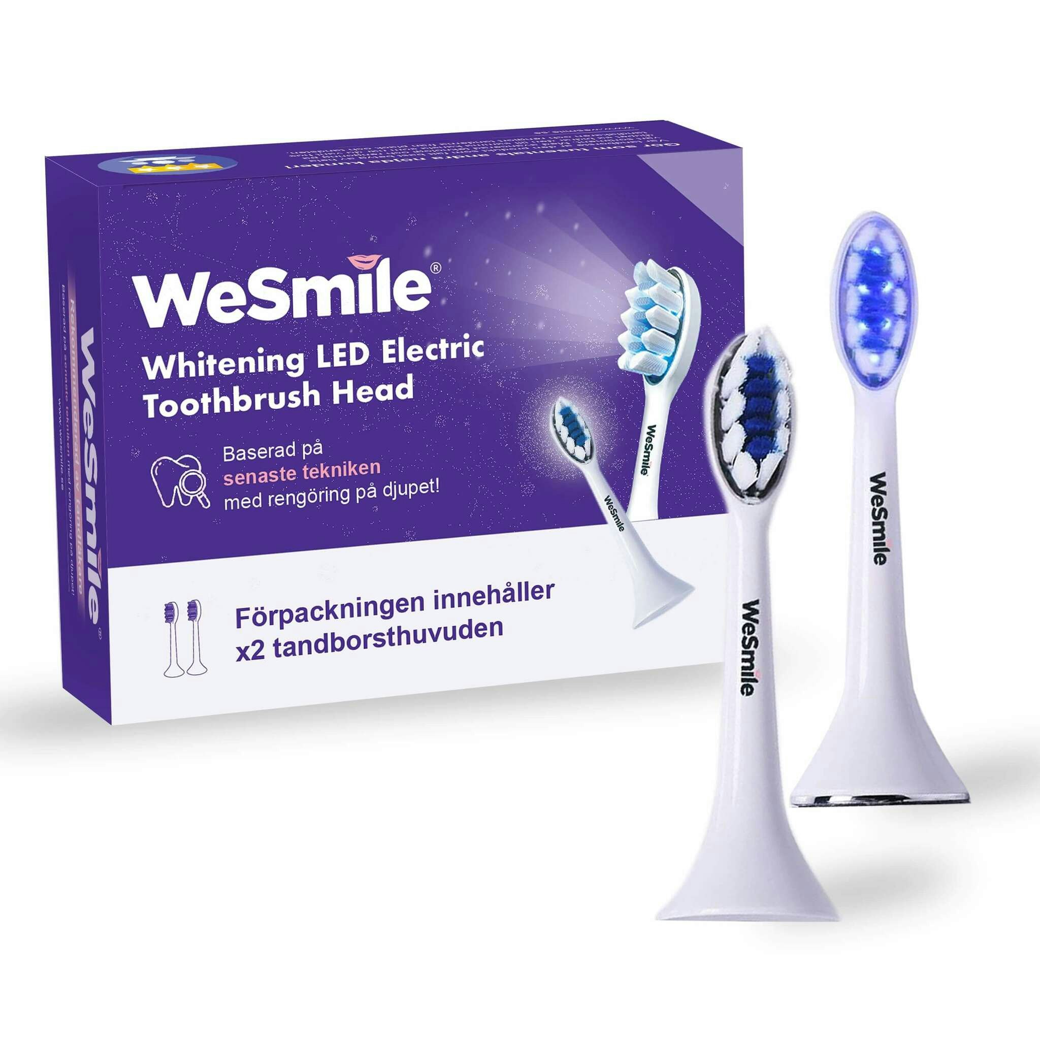 2-pack tandborsthuvuden Sonic Whitening Eltandborste - WeSmile.se