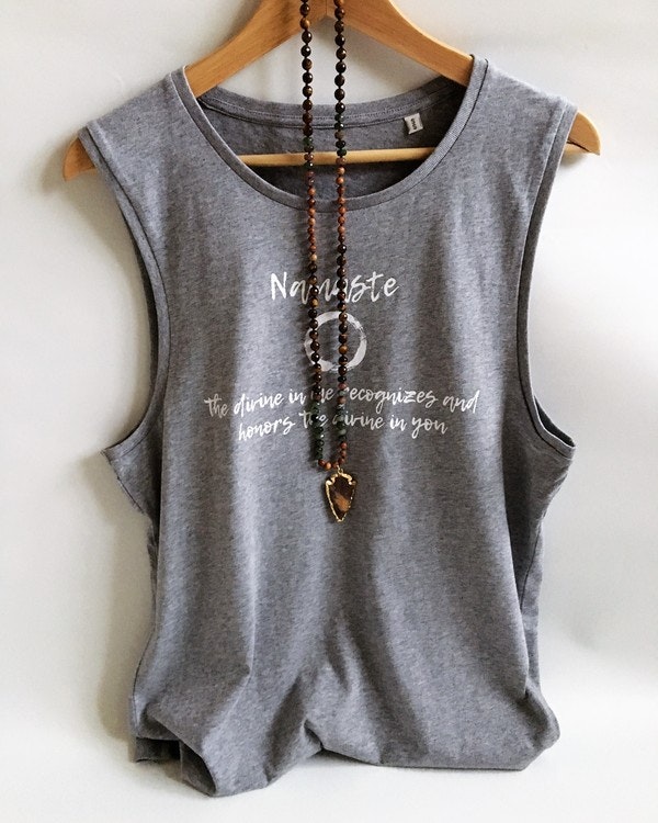 NAMASTE - MUSCLE TANK - GREY