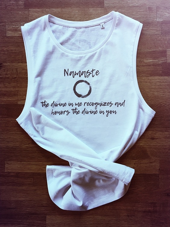 NAMASTE - MUSCLE TANK - WHITE
