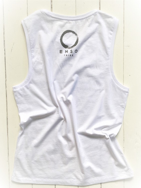 NAMASTE - MUSCLE TANK - WHITE