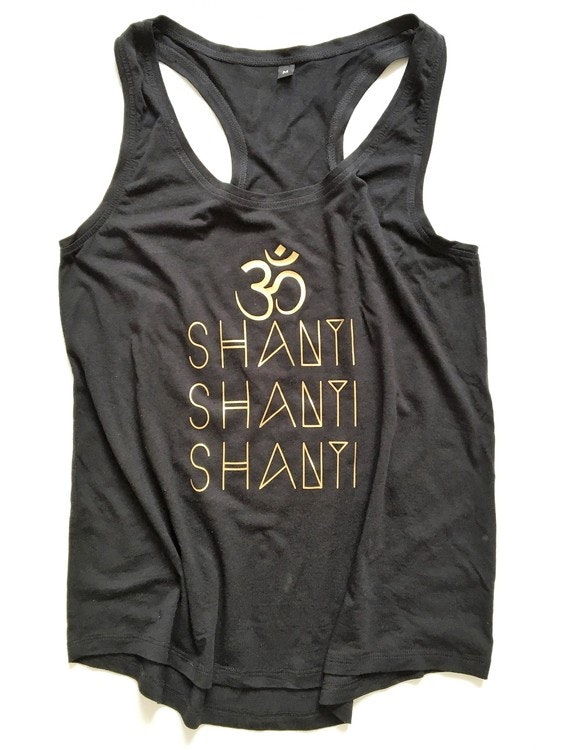 OM SHANTI - RACERBACK TANK - BLACK