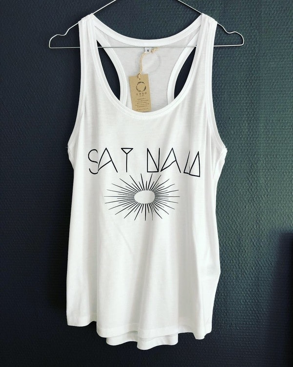 SAT NAM - RACERBACK TANK - WHITE