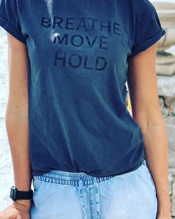 BREATHE, MOVE, HOLD - T-SHIRT - STONE WASHED BLACK