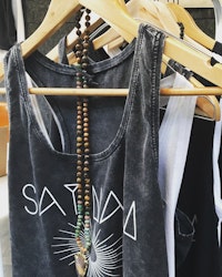 SAT NAM - RACERBACK TANK - STONE WASHED BLACK