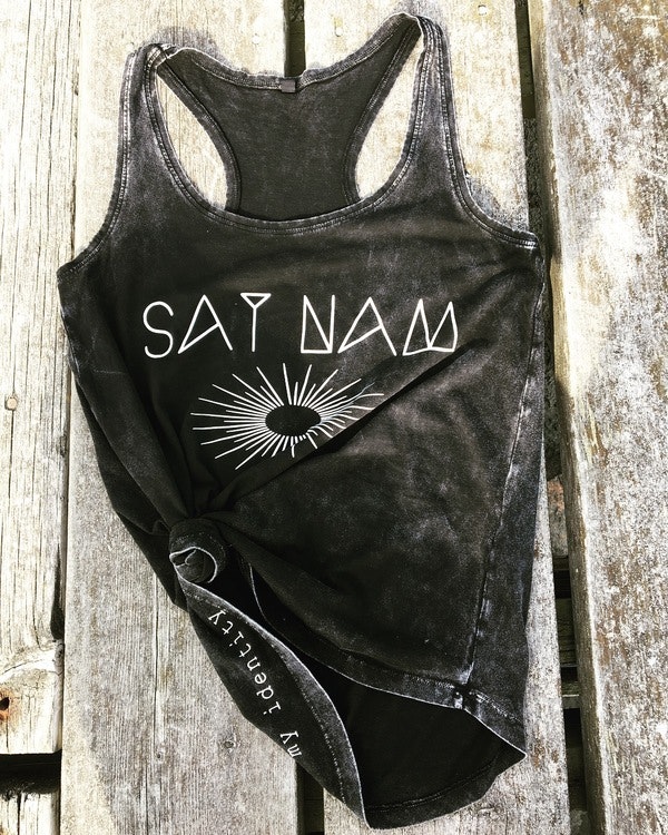 SAT NAM - RACERBACK TANK - STONE WASHED BLACK