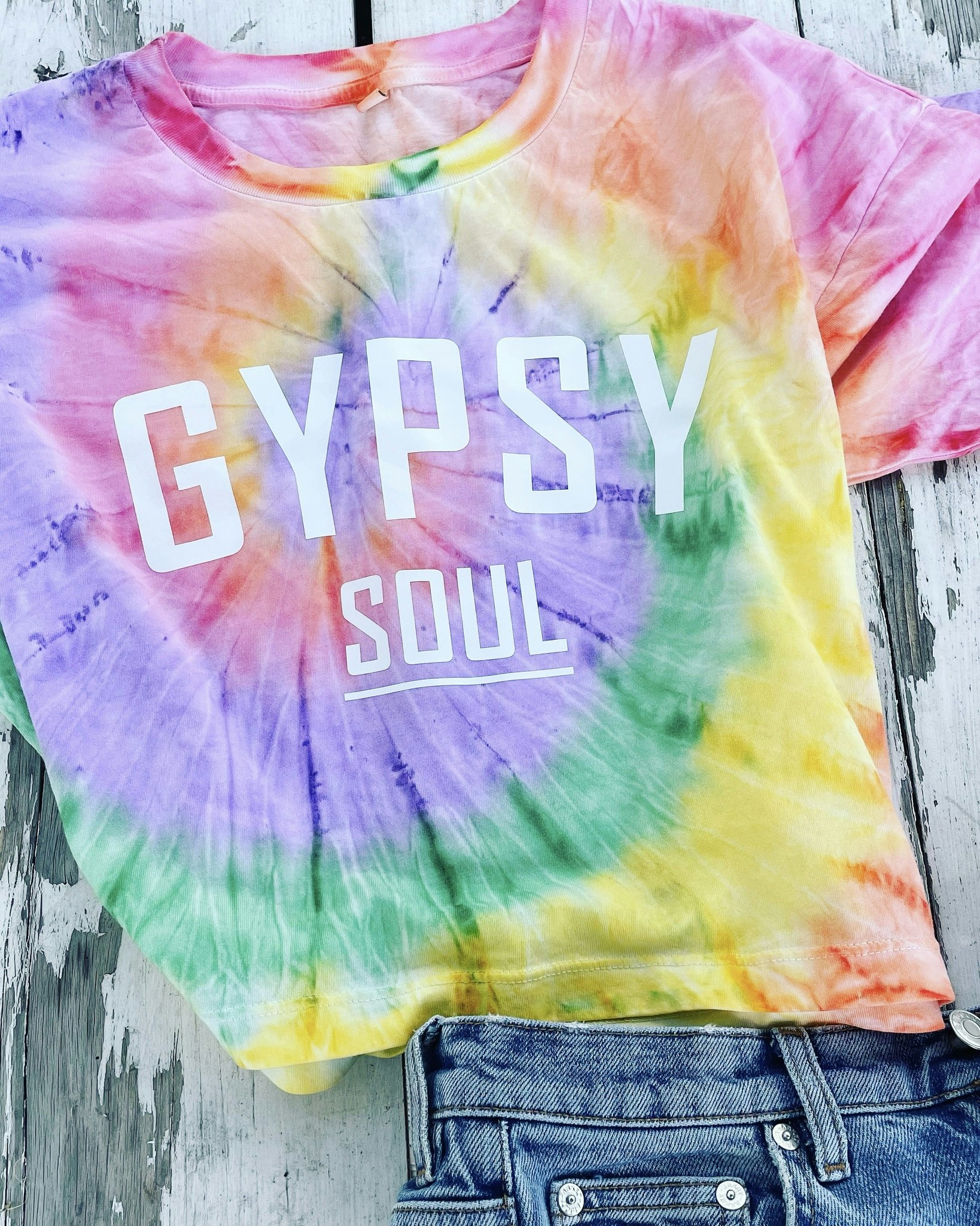 GYPSY SOUL - CROPPED T-SHIRT - TIE DYE