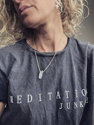 MEDITATION JUNKIE - UNISEX TEE - STONE WASHED BLACK