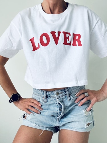 LOVER - CROPPED T-SHIRT - WHITE