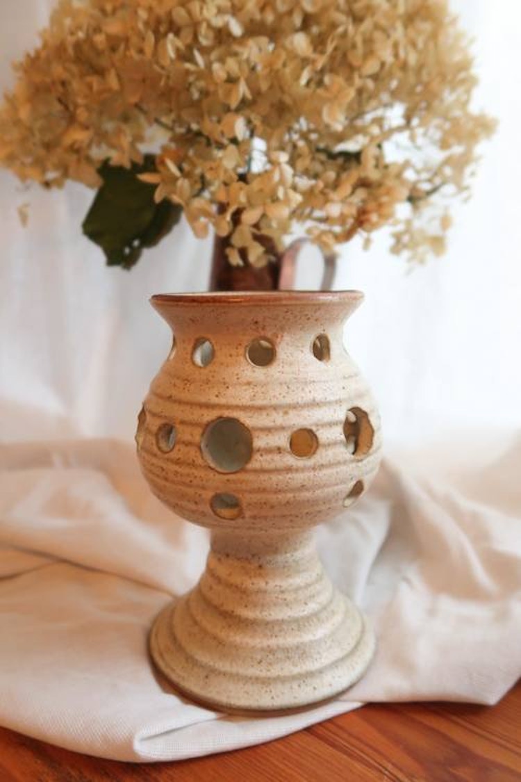Keramik ljuslykta - treasuresandfinds