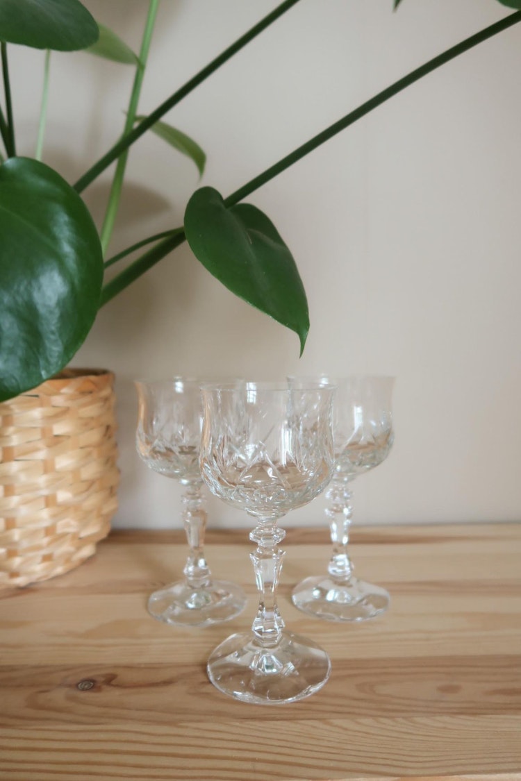 Tre kristallglas