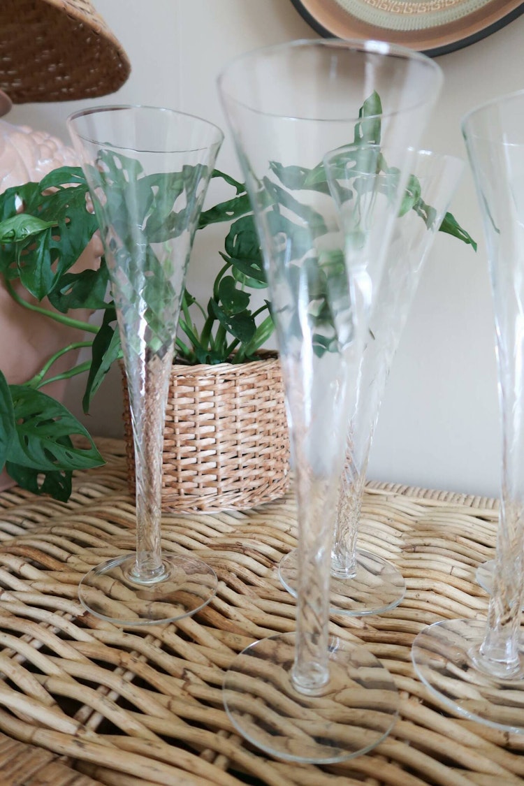Fem champagneglas