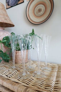 Fem champagneglas