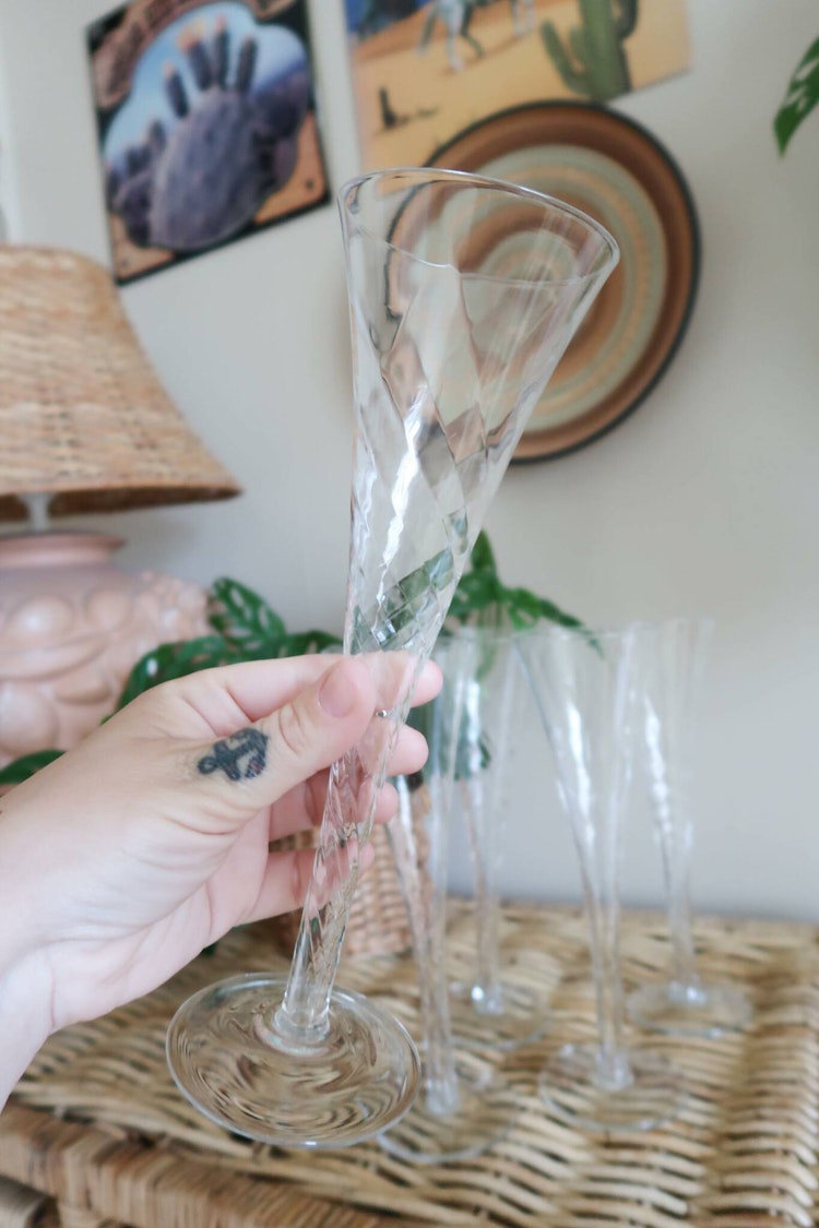 Fem champagneglas