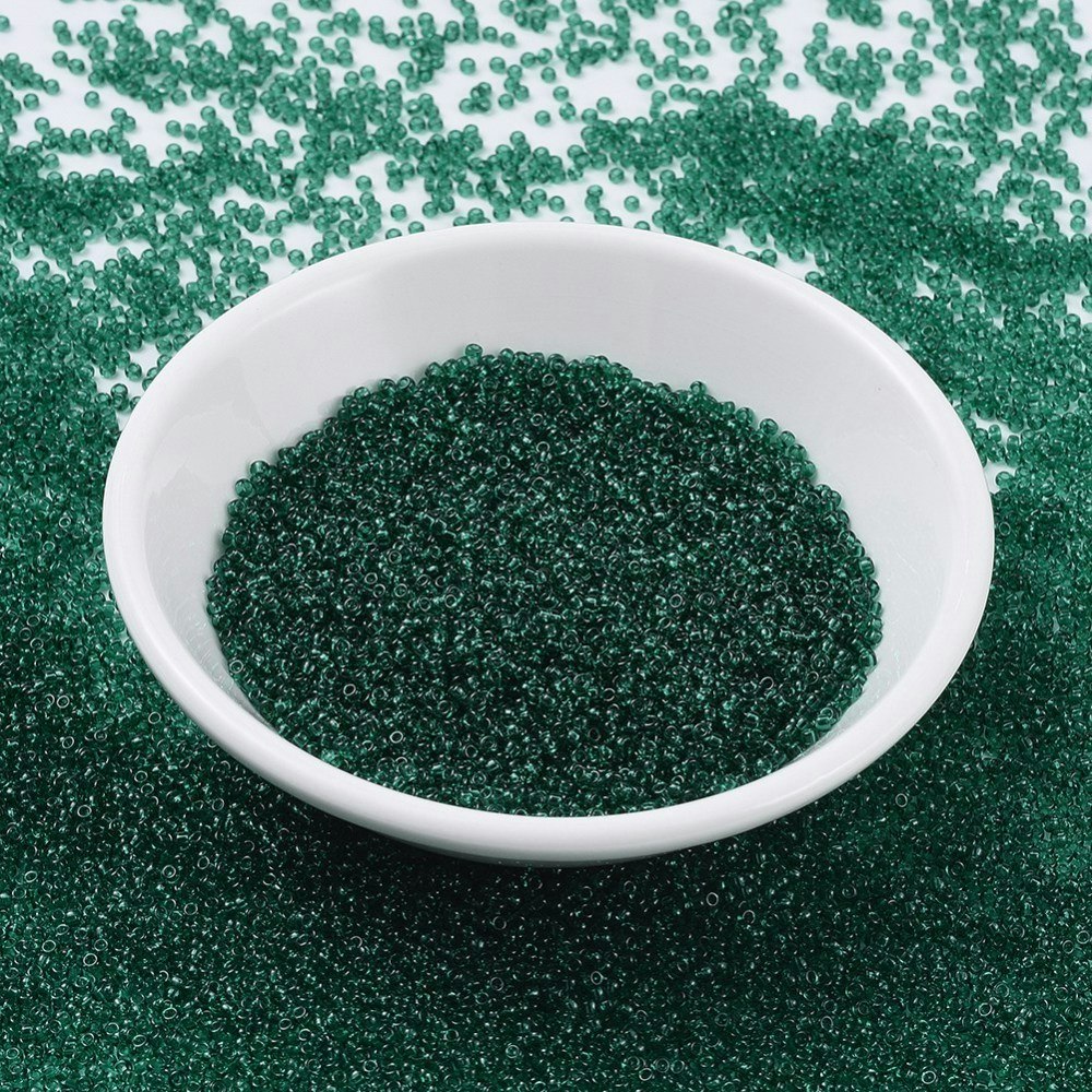 MIYUKI, Japanese Seed Beads, Round, 11/0, Transparent Emerald
