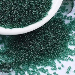 MIYUKI, Japanese Seed Beads, Round, 11/0, Transparent Emerald
