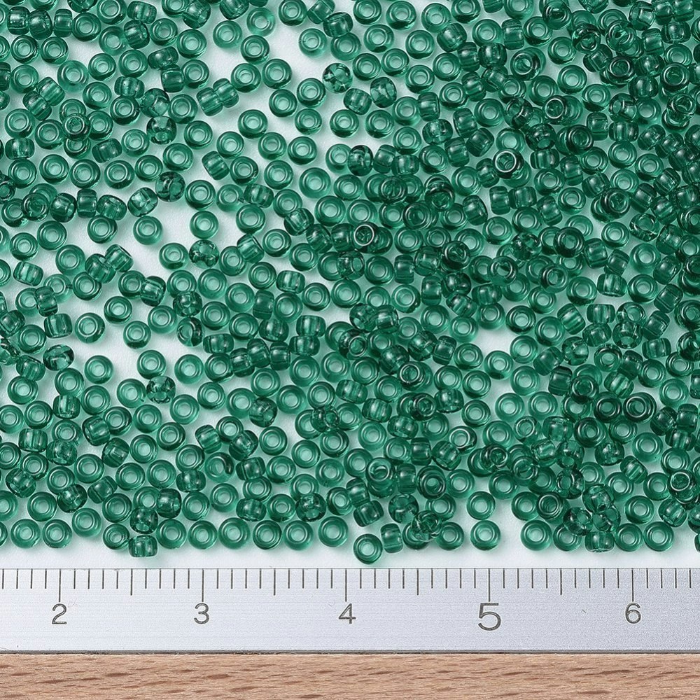 MIYUKI, Japanese Seed Beads, Round, 11/0, Transparent Emerald