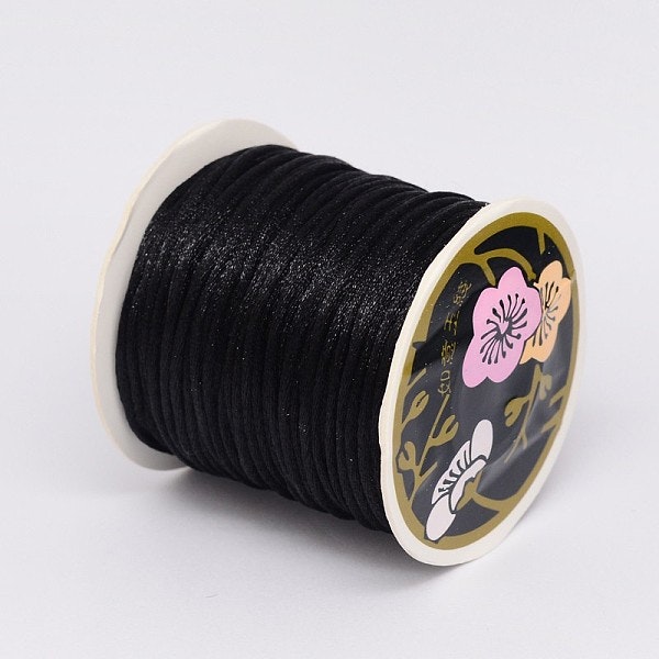 Nylon tråd 1mm, svart på rulle